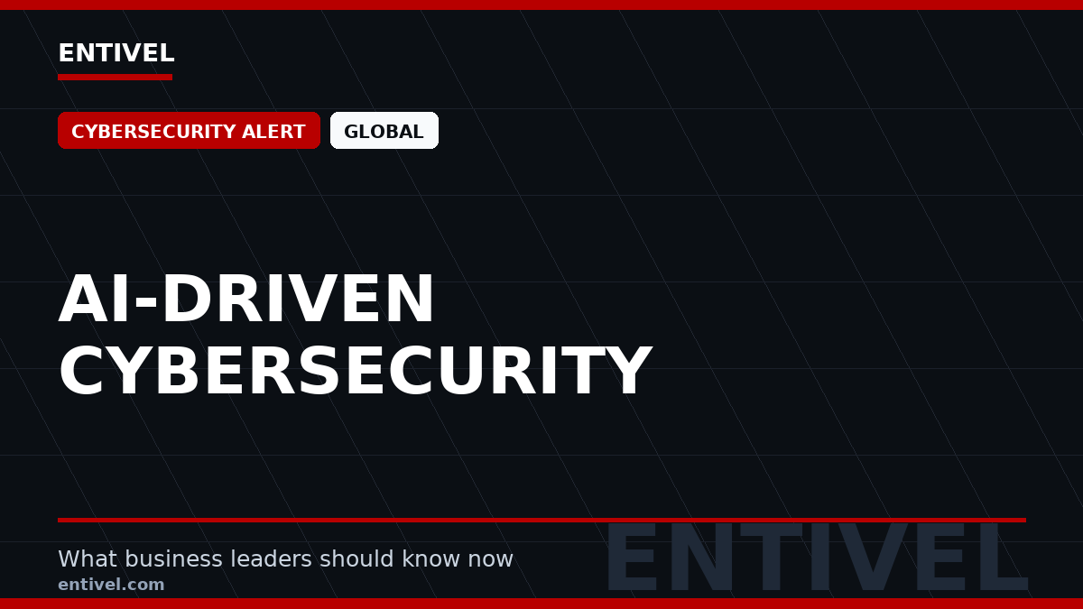 ENTIVEL editorial thumbnail: AI-Driven Cybersecurity, focused on what global business and technology leaders should understand about modern news typography for cybersecurity alert.