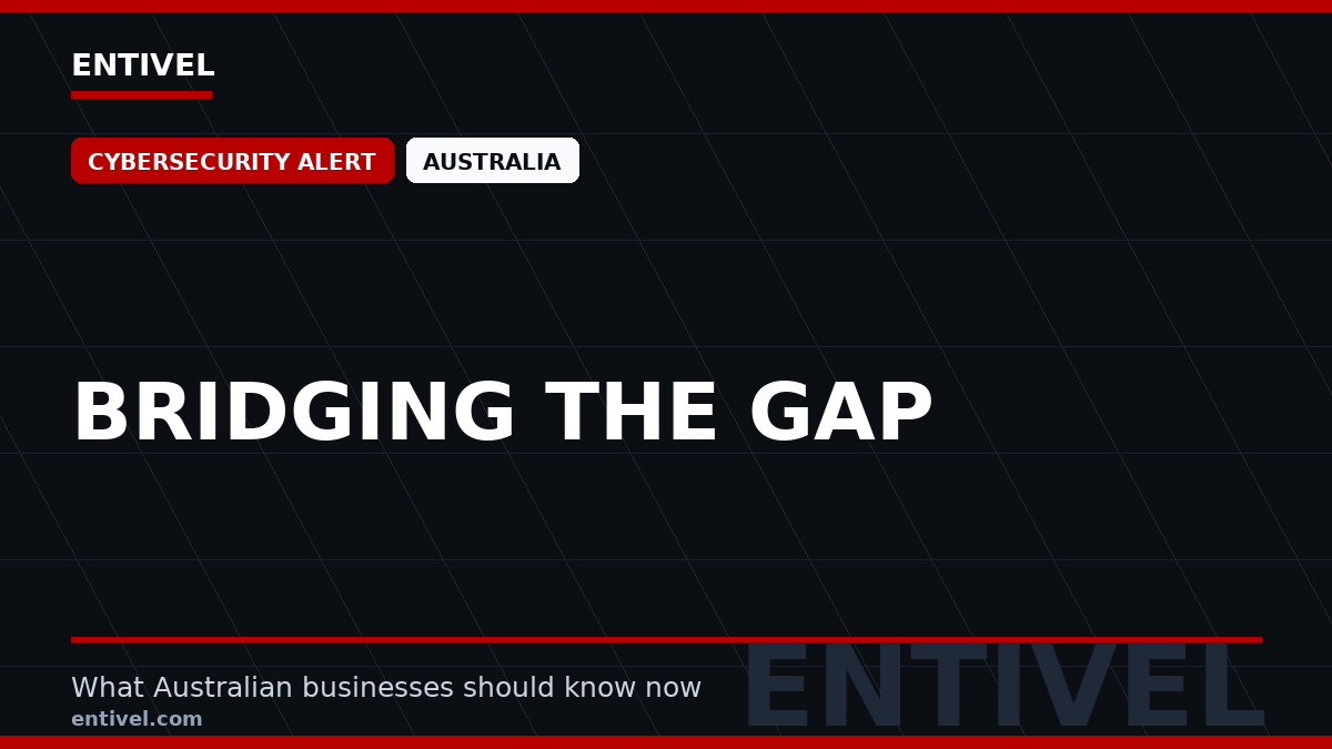 Entivel visual summary for Bridging the Gap, created for Australian businesses.
