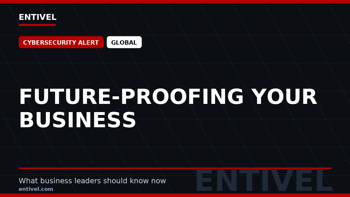 ENTIVEL editorial thumbnail: Future-Proofing Your Business, focused on what global business and technology leaders should understand about modern news typography for cybersecurity alert.