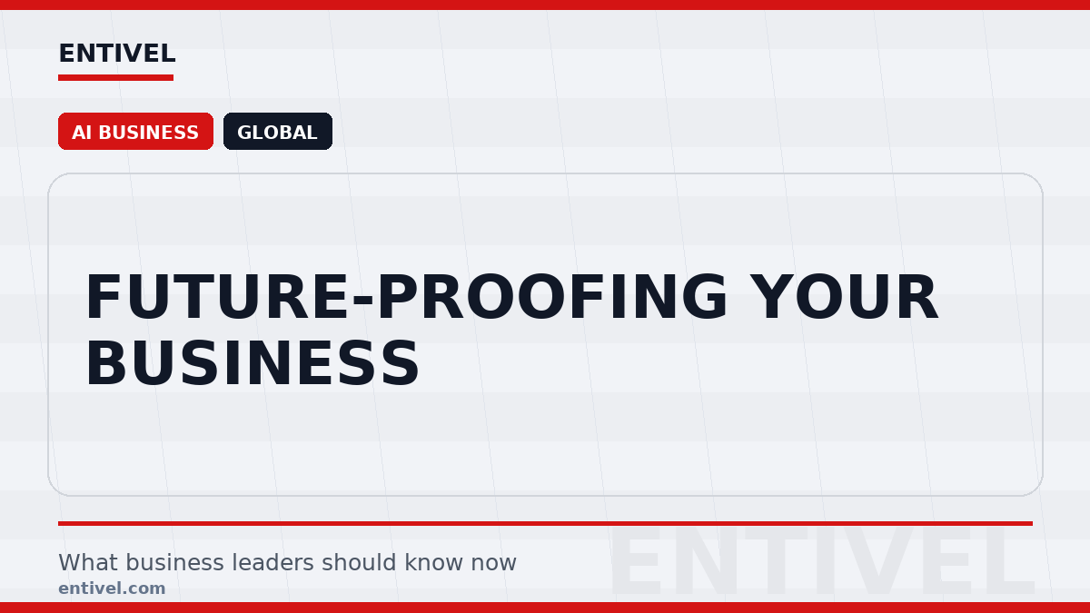 Entivel visual summary for Future-Proofing Your Business, created for global business and technology leaders.