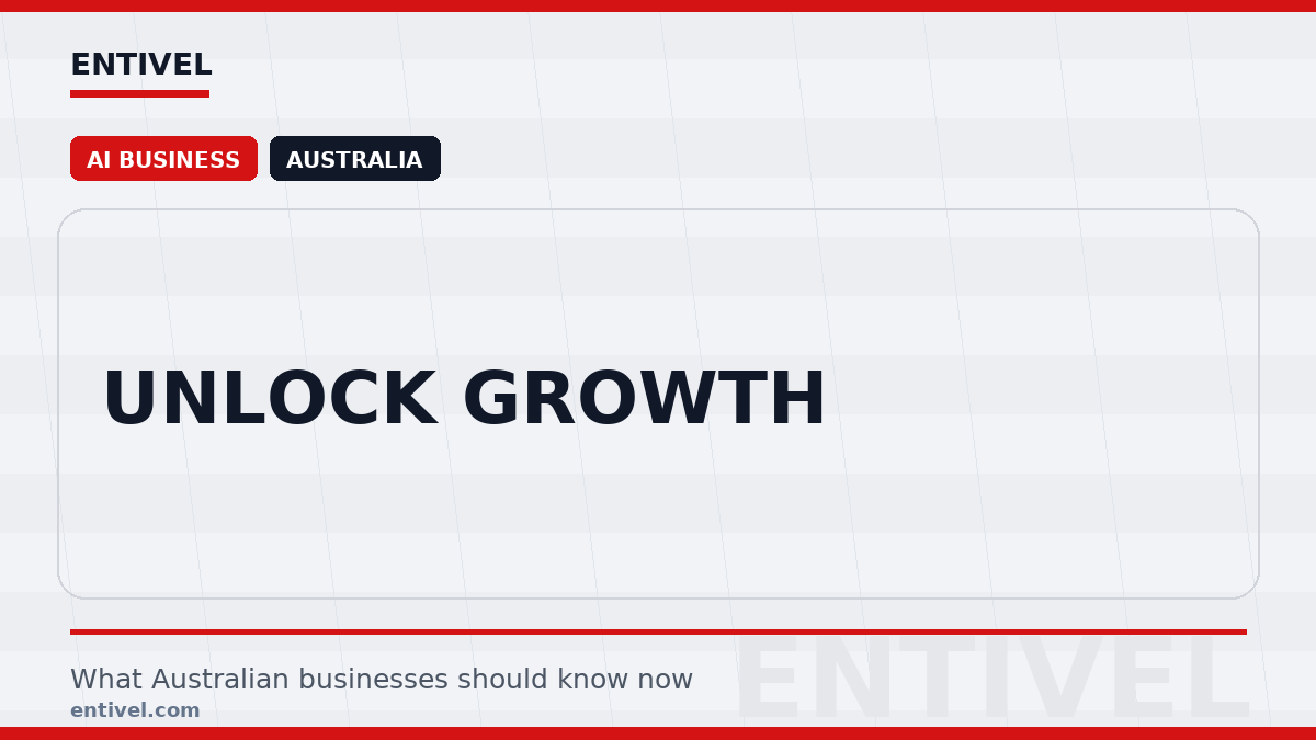 Entivel visual summary for Unlock Growth, created for Australian businesses.