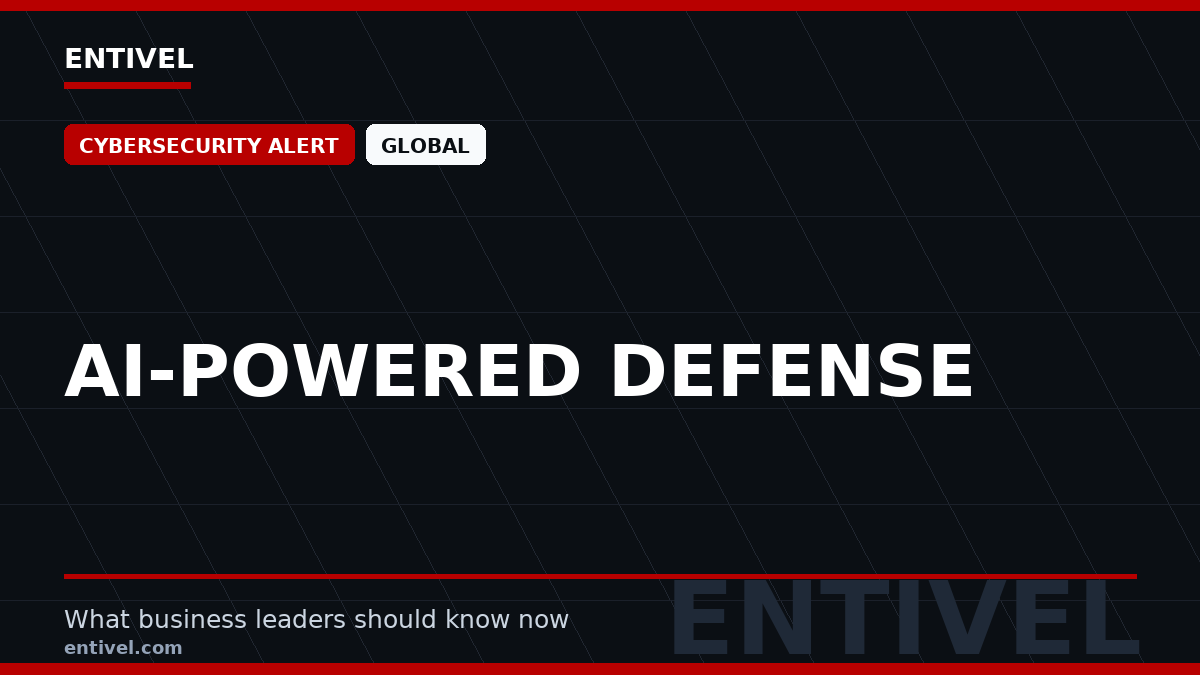 Entivel visual summary for AI-Powered Defense, created for global business and technology leaders.