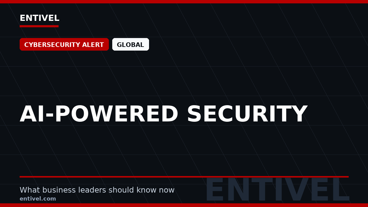 Entivel visual summary for AI-Powered Security, created for global business and technology leaders.
