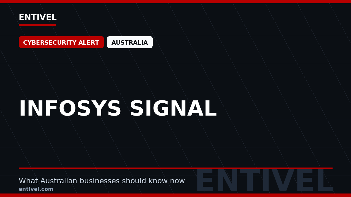 Entivel visual summary for Infosys Signal, created for Australian businesses.