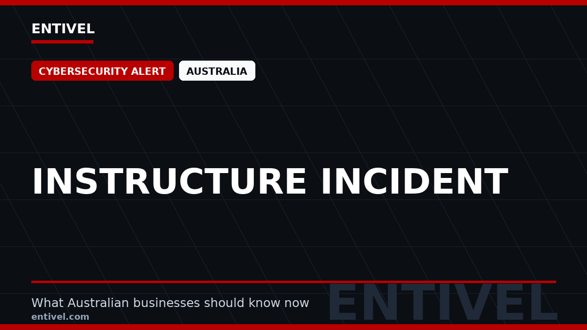 Entivel visual summary for Instructure Incident, created for Australian businesses.
