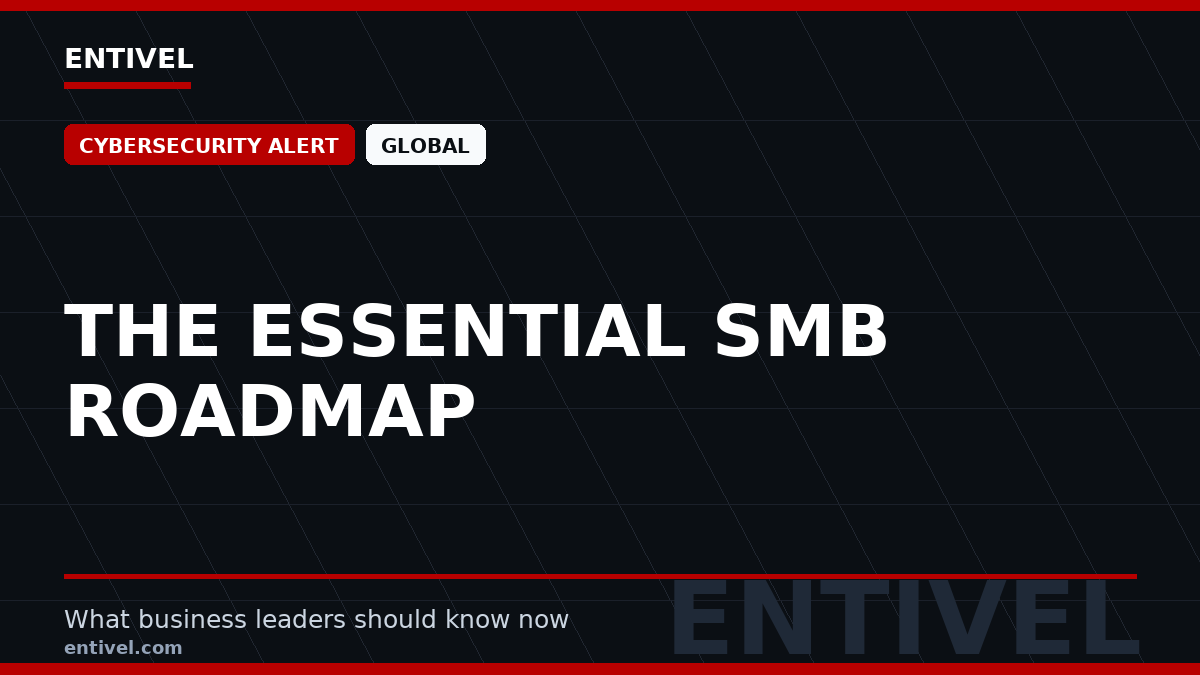 Entivel visual summary for The Essential SMB Roadmap, created for global business and technology leaders.
